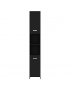 Mobile da Bagno Nero 30x30x183,5 cm in Legno Multistrato