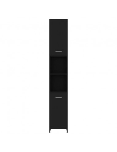 Mobile da Bagno Nero 30x30x183,5 cm in Legno Multistrato