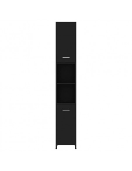 Mobile da Bagno Nero 30x30x183,5 cm in Legno Multistrato