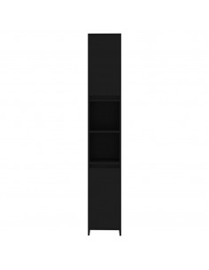 Mobile da Bagno Nero 30x30x183,5 cm in Legno Multistrato