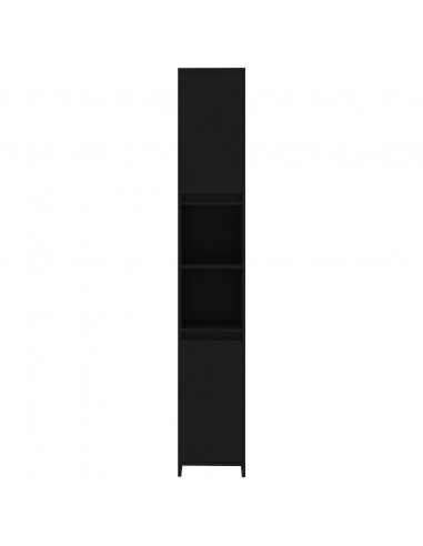 Mobile da Bagno Nero 30x30x183,5 cm in Legno Multistrato