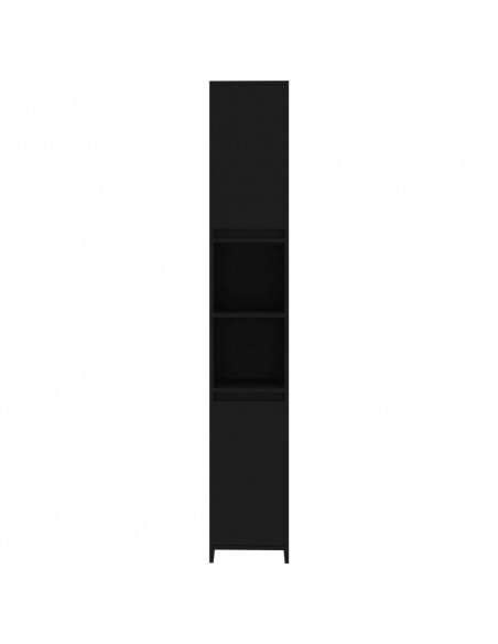 Mobile da Bagno Nero 30x30x183,5 cm in Legno Multistrato