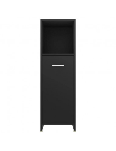 Mobile da Bagno Nero 30x30x95 cm in Legno Multistrato