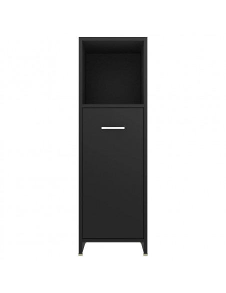 Mobile da Bagno Nero 30x30x95 cm in Legno Multistrato