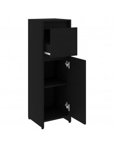 Mobile da Bagno Nero 30x30x95 cm in Legno Multistrato