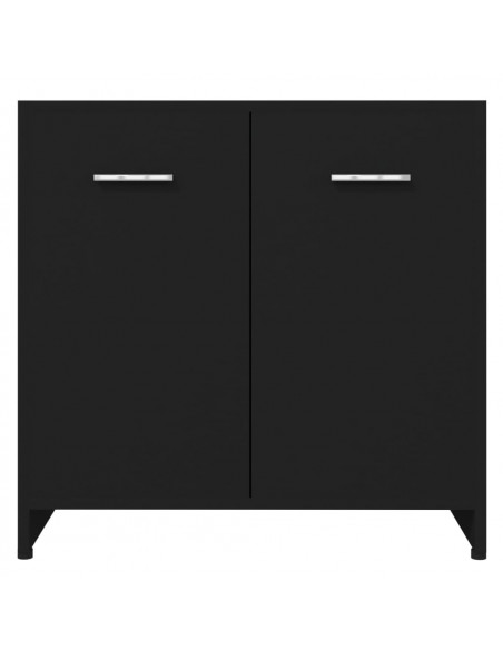 Mobile da Bagno Nero 60x33x61 cm in Legno Multistrato