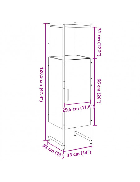 Mobile da Bagno Rovere 33x33x120,5 cm Legno Multistrato