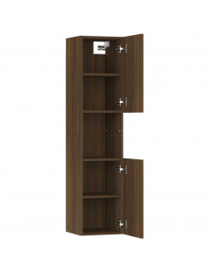 Mobile da Bagno Rovere Marrone 30x30x130cm in Legno Multistrato