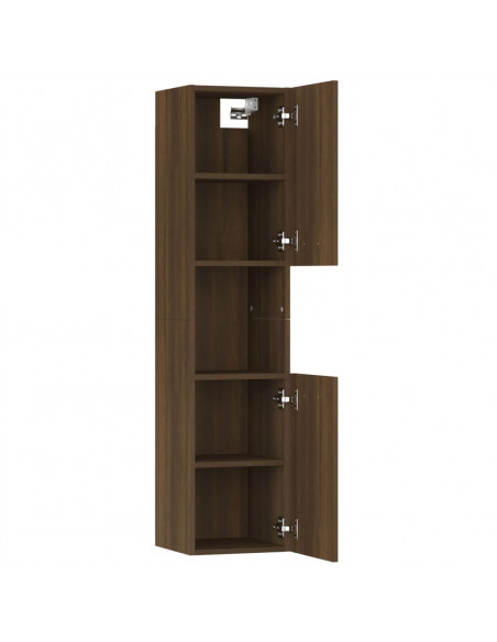 Mobile da Bagno Rovere Marrone 30x30x130cm in Legno Multistrato