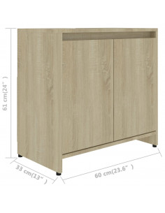 Mobile da Bagno Rovere Sonoma 60x33x61 cm Legno Multistrato