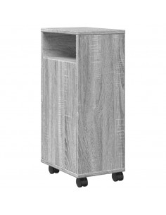 Mobile da Bagno Stretto con Ruote Grigio Sonoma in Truciolato