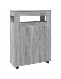 Mobile da Bagno Stretto con Ruote Grigio Sonoma in Truciolato