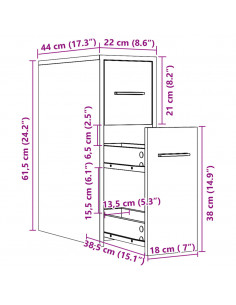 Mobile da Bagno Stretto con Ruote Rovere Artigianale Truciolato
