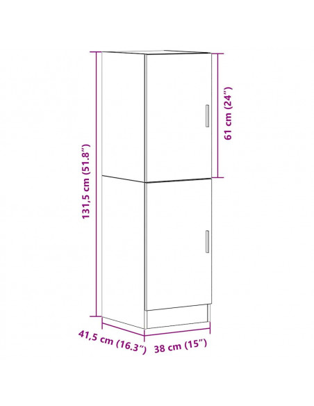 Mobile da Cucina Bianco 38x41,5x131,5 cm in Legno Multistrato