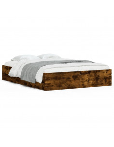 Giroletto con Cassetti Rovere Fumo 150x200 cm Legno Multistrato 2