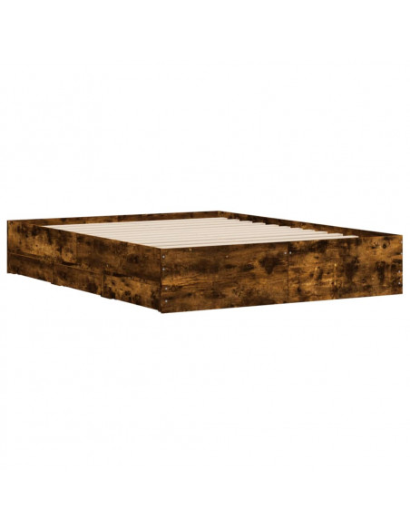 Giroletto con Cassetti Rovere Fumo 150x200 cm Legno Multistrato
