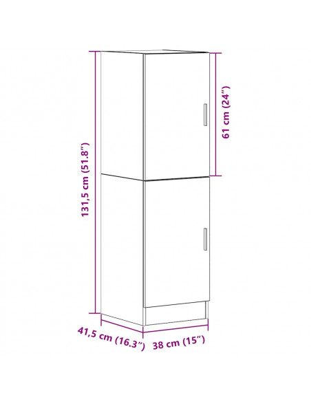Mobile da Cucina Grigio Cemento 38x41,5x131,5 cm Legno