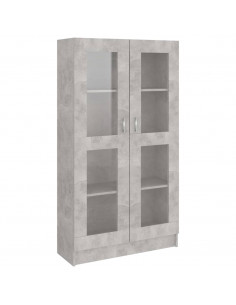 Armadietto Vetrina Grigio Cemento 82,5x30,5x150 cm Multistrato 2