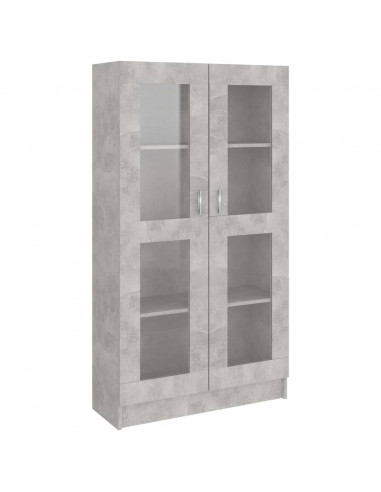 Armadietto Vetrina Grigio Cemento 82,5x30,5x150 cm Multistrato