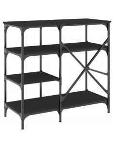 Mobile da Cucina Nero 90x40x84 cm Legno Multistrato e Metallo