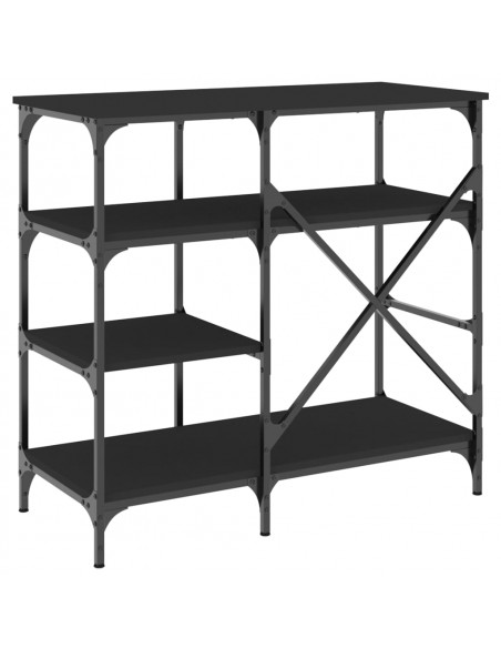 Mobile da Cucina Nero 90x40x84 cm Legno Multistrato e Metallo