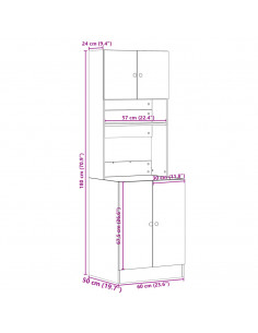 Mobile da Cucina Rovere Fumo 60x50x180 cm in Legno Multistrato
