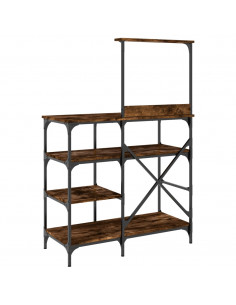 Mobile da Cucina Rovere Fumo 90x40x132 cm Multistrato e Metallo