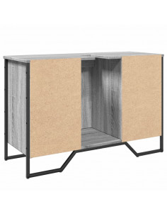 Mobile Lavabo Bagno Grigio Sonoma 91x35x60 cm in Truciolato