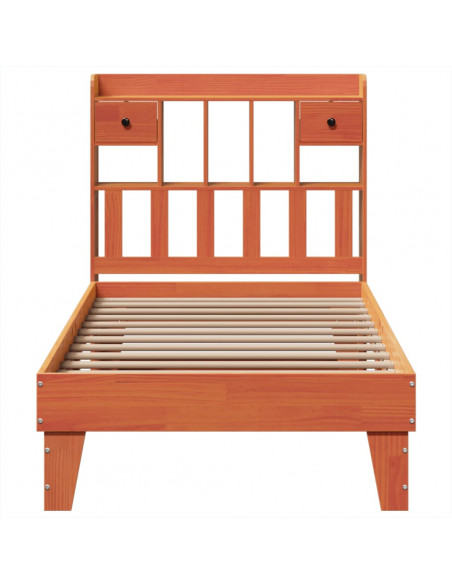 Letto senza Materasso Marrone Cera 90x190 cm in Legno di Pino