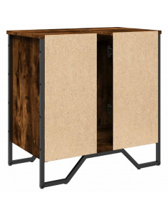 Mobile Lavabo Bagno Rovere Fumo 60x35x60 cm Legno Multistrato