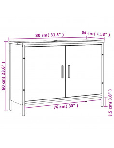 Mobile Lavabo Bagno Rovere Sonoma 80x30x60 cm Legno Multistrato