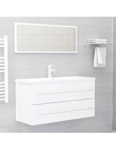 Mobile Lavabo Bianco 100x38,5x48 cm in Legno Multistrato