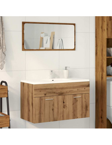 Mobile Lavabo Bagno Artigianale 80x38,5x46 cm Legno Multistrato