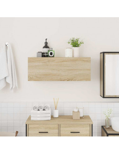 Mobile da Bagno Rovere Sonoma 80x25x30 cm in Legno Multistrato