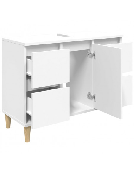 Mobile Lavabo Bianco 80x33x60 cm in Legno Multistrato