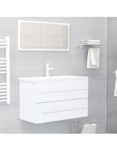 Mobile Lavabo Bianco 80x38,5x48 cm in Legno Multistrato