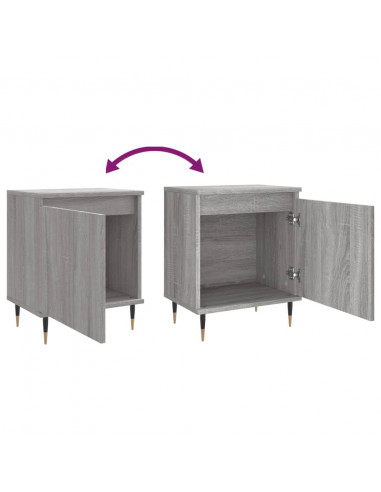 Comodino Grigio Sonoma 40x30x50 cm in Legno Multistrato