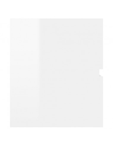 Mobile Lavabo Bianco Lucido 90x38,5x45 cm in Legno Multistrato