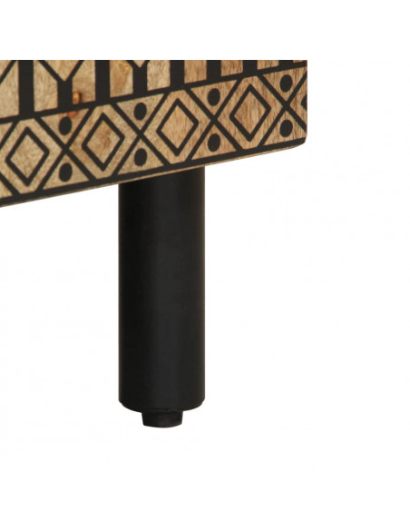 Mobile Lavabo da Bagno Nero 62x33x58 cm Legno Massello di Mango