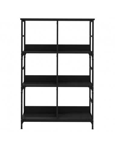 Libreria Nera 78,5x33x117,5 cm in Legno Multistrato