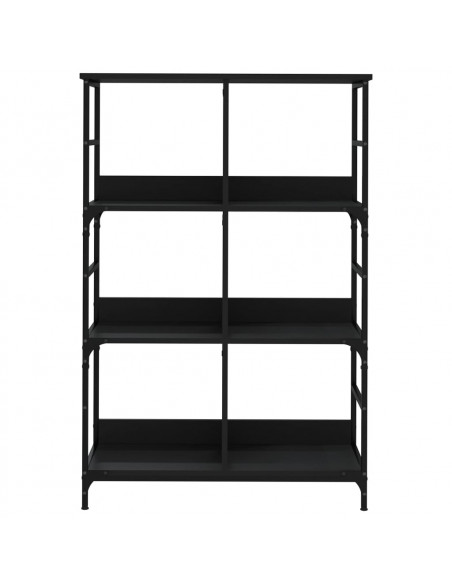 Libreria Nera 78,5x33x117,5 cm in Legno Multistrato