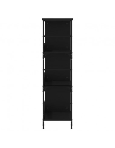 Libreria Nera 78,5x33x117,5 cm in Legno Multistrato