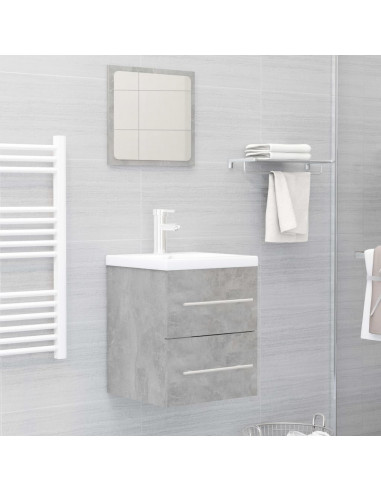 Mobile Lavabo Grigio Cemento 41x38,5x48 cm in Legno Multistrato