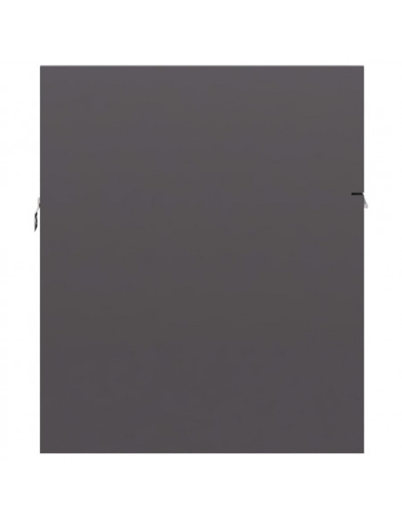 Mobile Lavabo Grigio Lucido 90x38,5x46 cm in Legno Multistrato