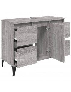 Mobile Lavabo Grigio Sonoma 80x33x60 cm in Legno Multistrato