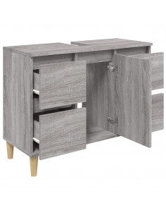 Mobile Lavabo Grigio Sonoma 80x33x60 cm in Legno Multistrato