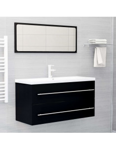 Mobile Lavabo Nero 100x38,5x48 cm in Legno Multistrato