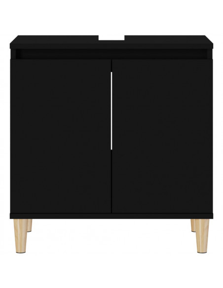 Mobile Lavabo Nero 58x33x60 cm in Legno Multistrato