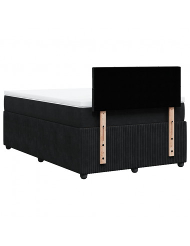 Giroletto a Molle con Materasso Nero 120x200 cm in Velluto