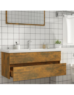 Mobile Lavabo Rovere Fumo 100x38,5x45 cm Legno Multistrato